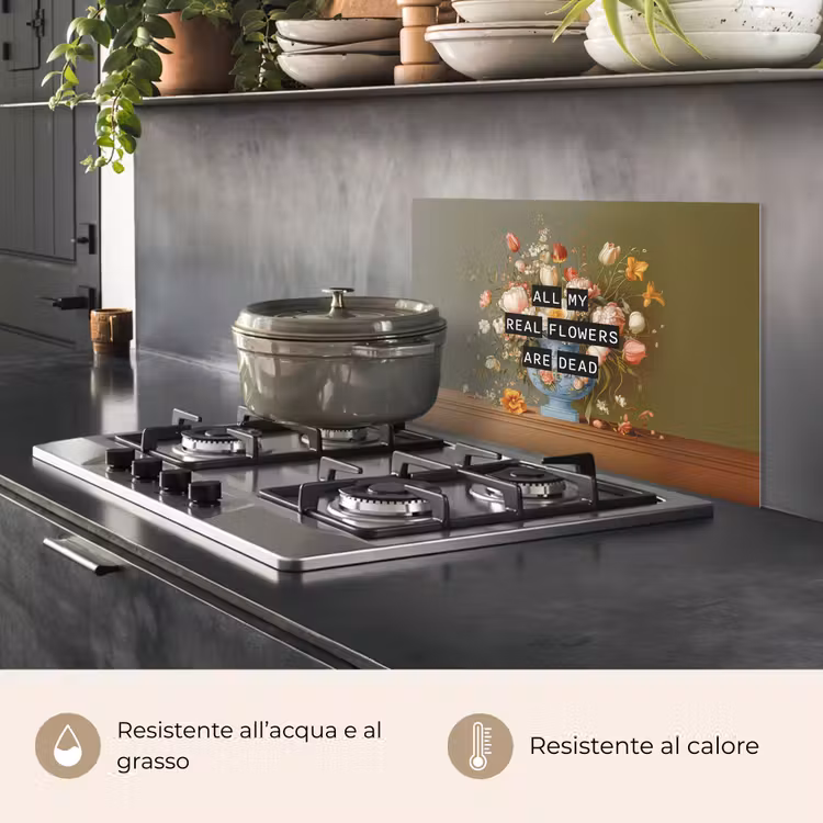 Paraschizzi cucina - Fiore - Citazione - Vintage - Arte — 2