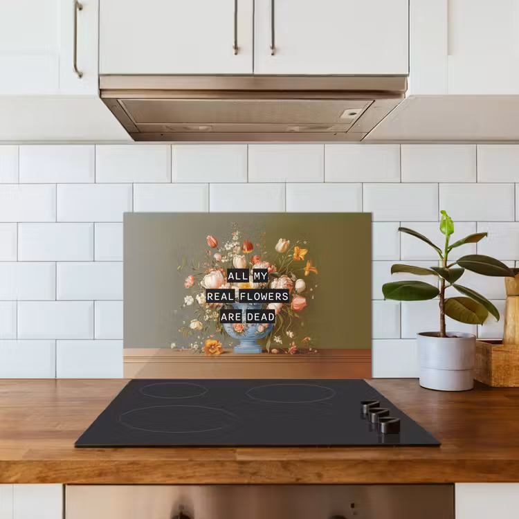 Paraschizzi cucina - Fiore - Citazione - Vintage - Arte — 3