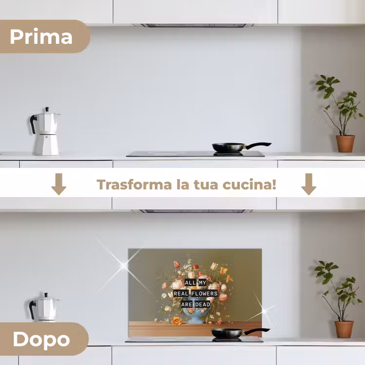 Paraschizzi cucina - Fiore - Citazione - Vintage - Arte — 7
