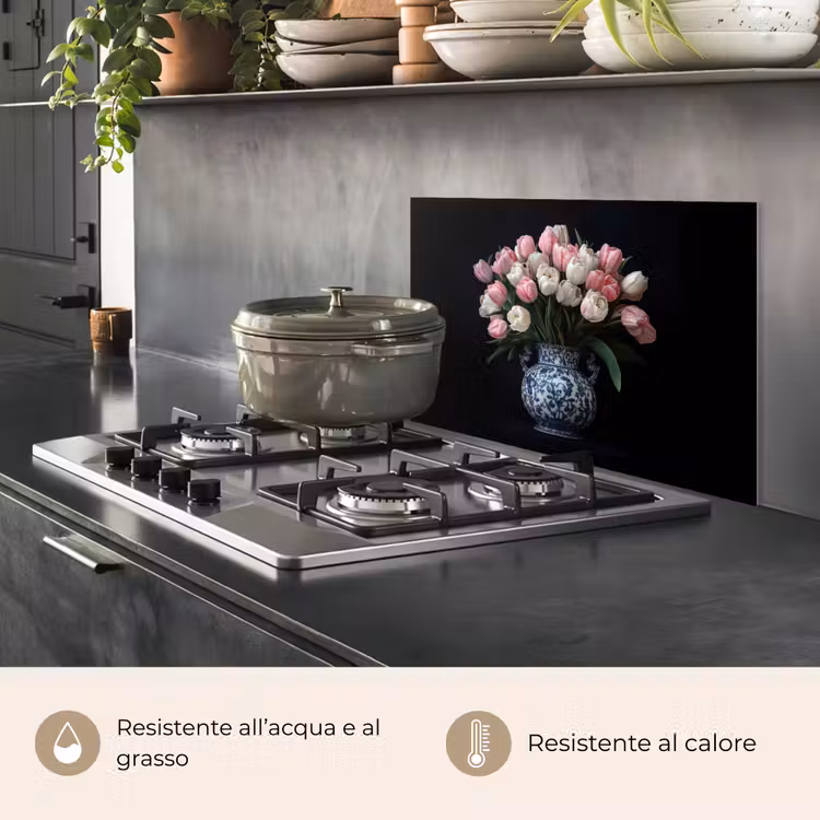 Paraschizzi cucina - Fiori - Rosa - Tulipani - Vaso — 2