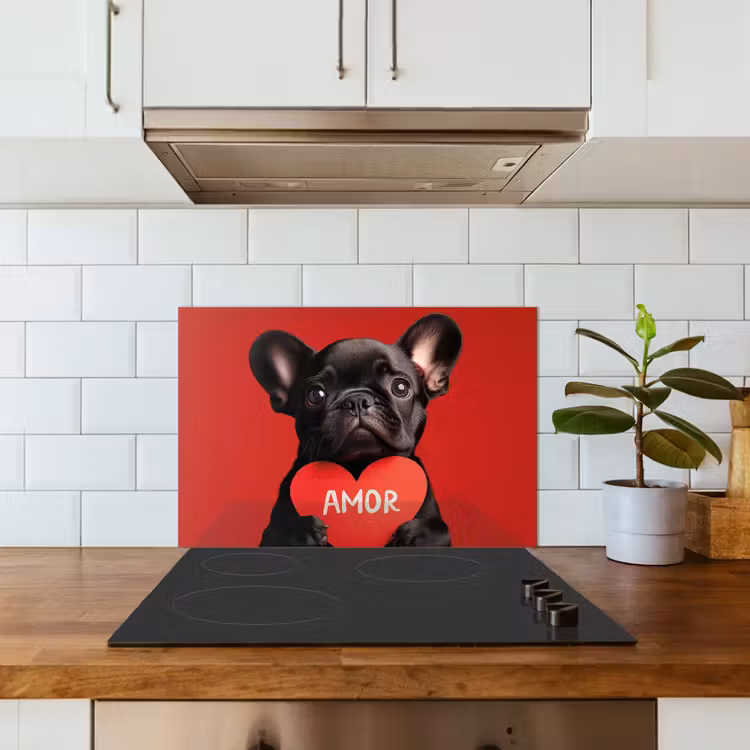 Paraschizzi cucina - Amor - Cane - Cuore - Rosso — 3