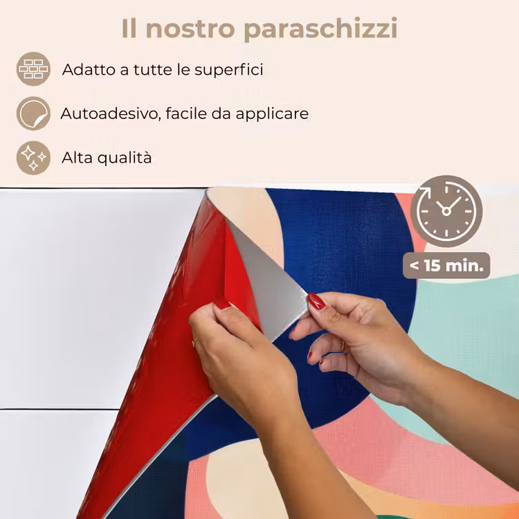 Paraschizzi cucina - Astratto - Blu - Rosa — 4