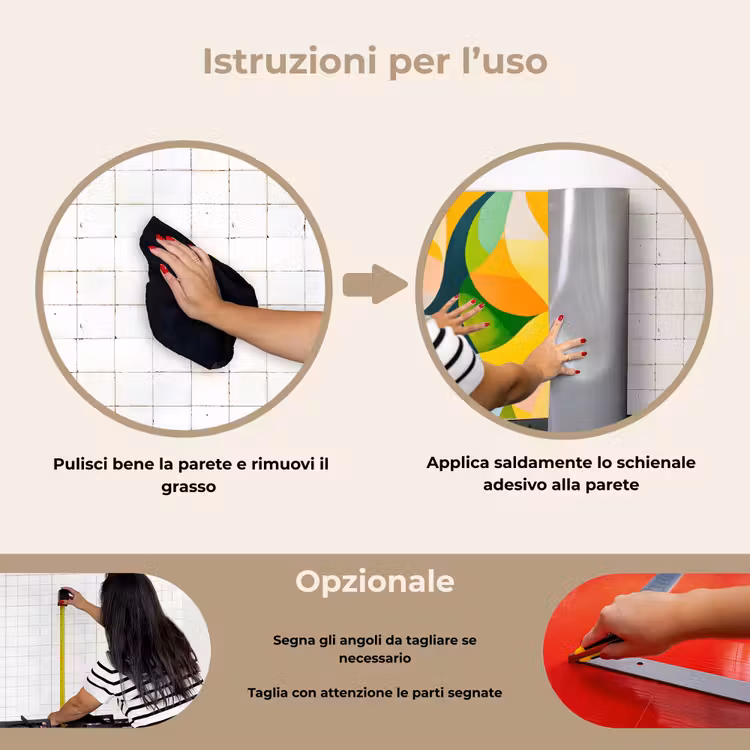 Paraschizzi cucina - Astratto - Giallo - Rosa - Verde — 6