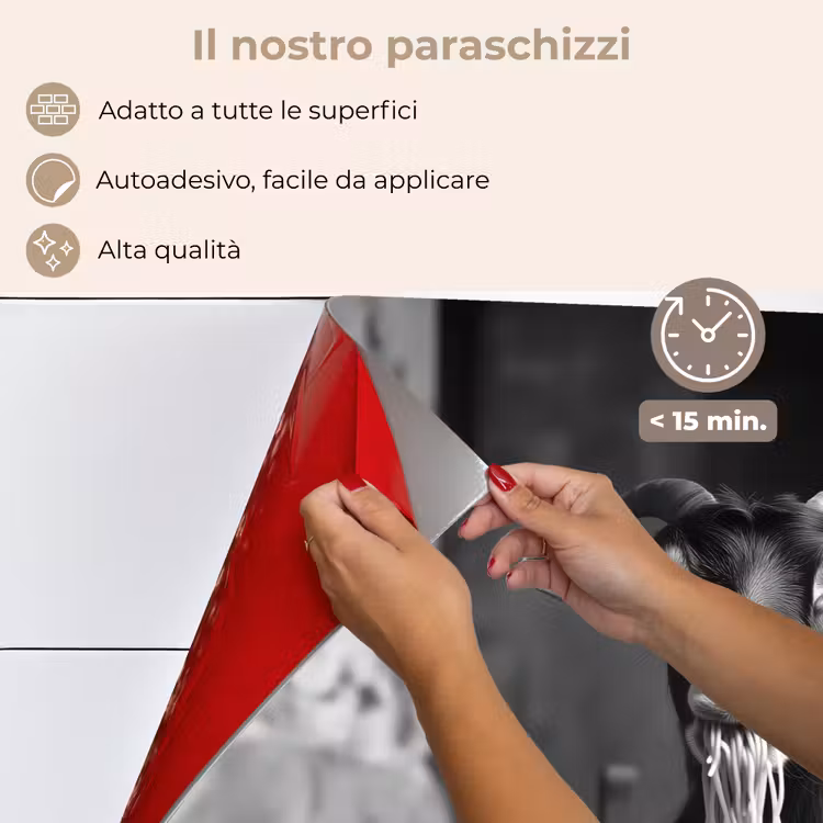 Paraschizzi cucina - Capra - Piatto - Spaghetti - Bianco e nero — 4