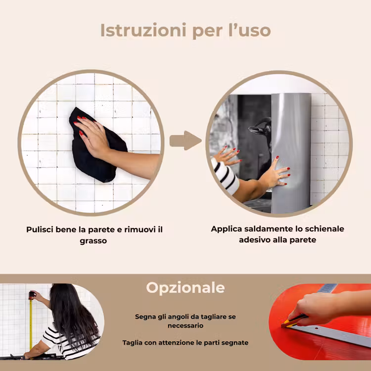 Paraschizzi cucina - Capra - Piatto - Spaghetti - Bianco e nero — 6