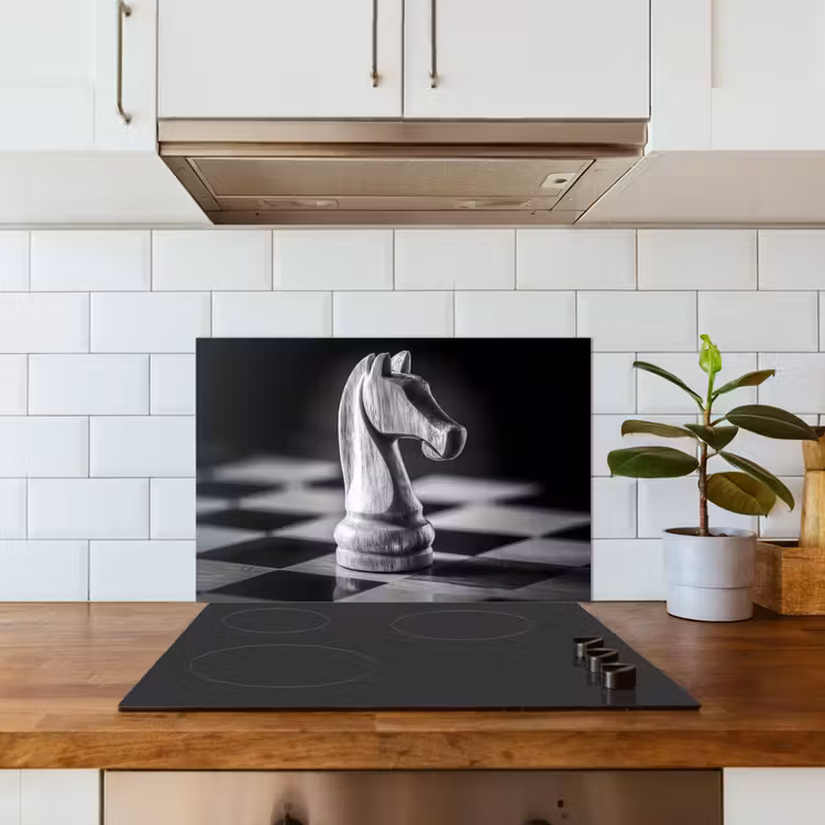 Paraschizzi cucina - Cavallo - Legno - Lavagna - Nero — 3