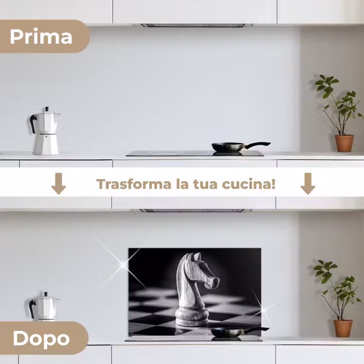 Paraschizzi cucina - Cavallo - Legno - Lavagna - Nero — 7
