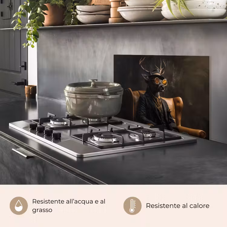 Paraschizzi cucina - Cervo - Occhiali da sole - Nero - Abito — 2