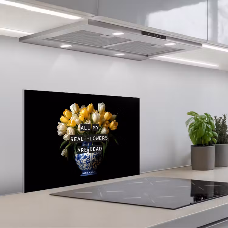 Paraschizzi cucina - Citazioni - Fiore - Tulipano - Giallo — 1