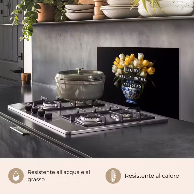 Paraschizzi cucina - Citazioni - Fiore - Tulipano - Giallo — 2