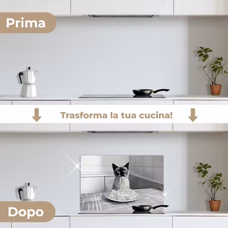 Paraschizzi cucina - Gatto - Siamese - Bianco e nero - Carino - Animali — 7