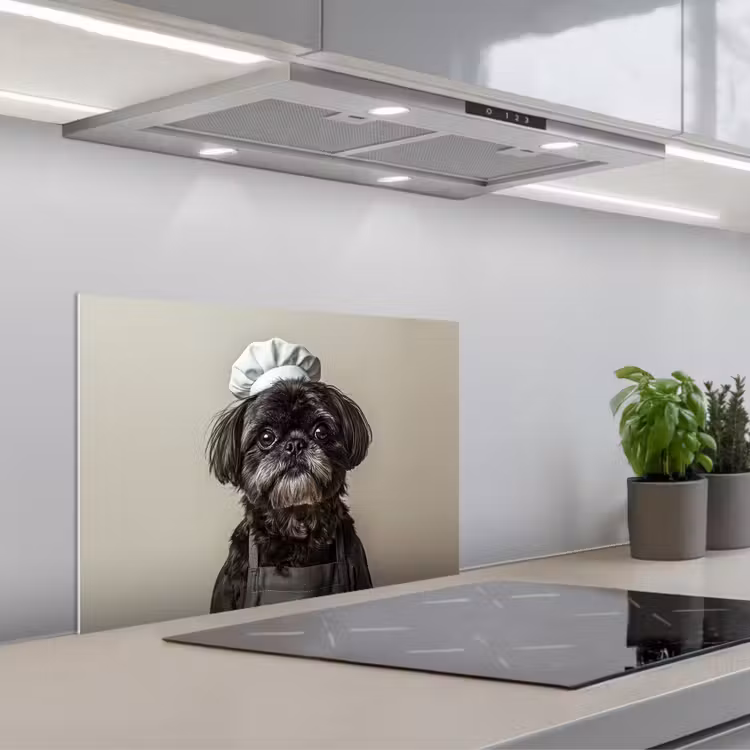 Paraschizzi cucina - Abbigliamento da cuoco - Nero - Cane — 1