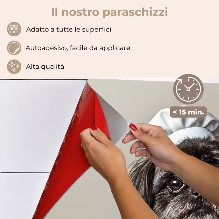 Paraschizzi cucina - Abbigliamento da cuoco - Nero - Cane — 4
