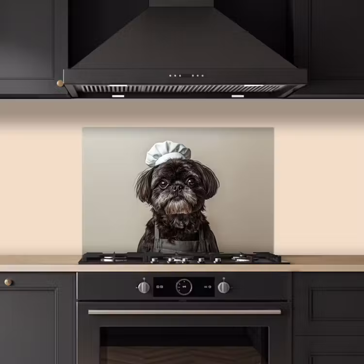Paraschizzi cucina - Abbigliamento da cuoco - Nero - Cane — 5