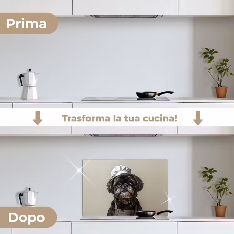 Paraschizzi cucina - Abbigliamento da cuoco - Nero - Cane — 7