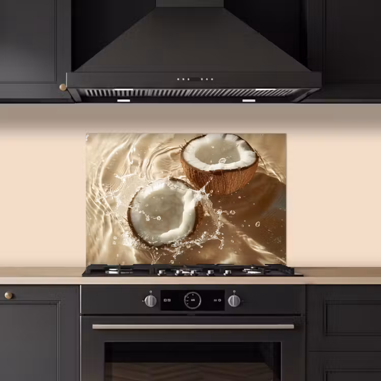 Paraschizzi cucina - Acqua di cocco - Acqua - Beige - Spruzzi — 5