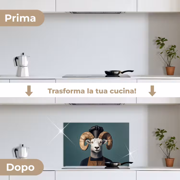 Paraschizzi cucina - Capra - Corna - Abbigliamento da cucina — 7