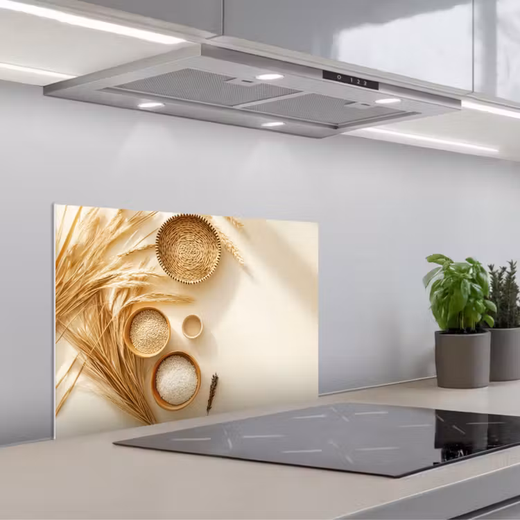 Paraschizzi cucina - Cereali - Legno - Ciotola - Beige — 1