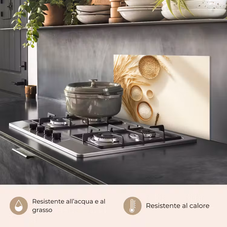 Paraschizzi cucina - Cereali - Legno - Ciotola - Beige — 2