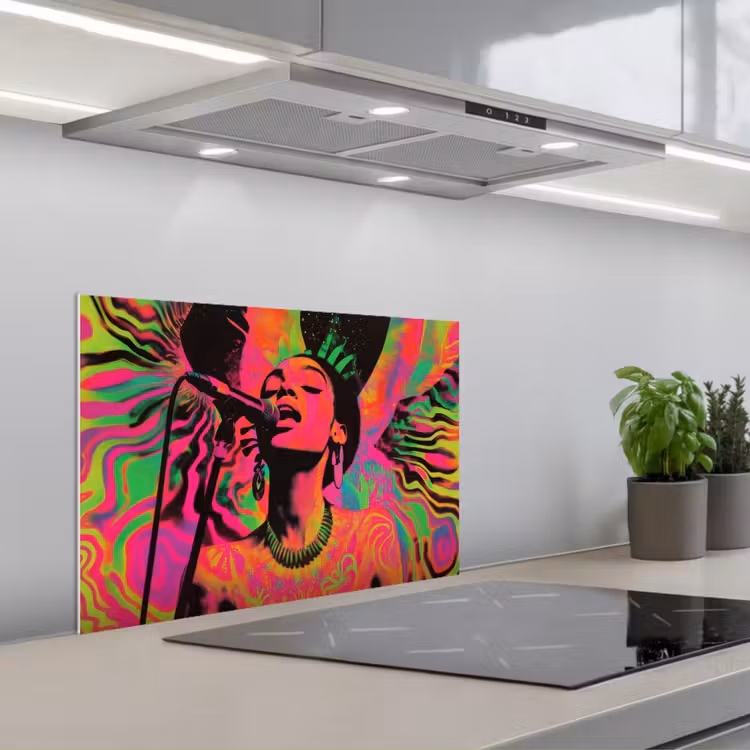 Paraschizzi cucina - Donna - Microfono - Neon — 1