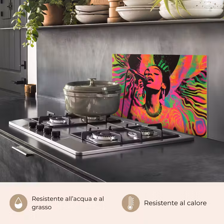 Paraschizzi cucina - Donna - Microfono - Neon — 2