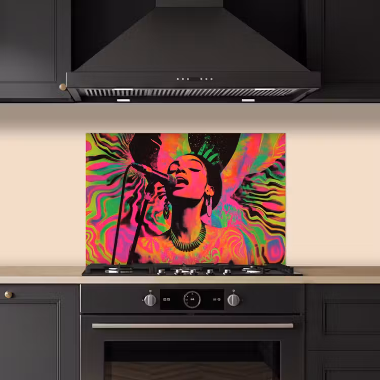 Paraschizzi cucina - Donna - Microfono - Neon — 5