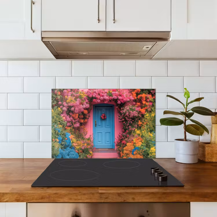 Paraschizzi cucina - Fiori - Porta - Rosa — 3