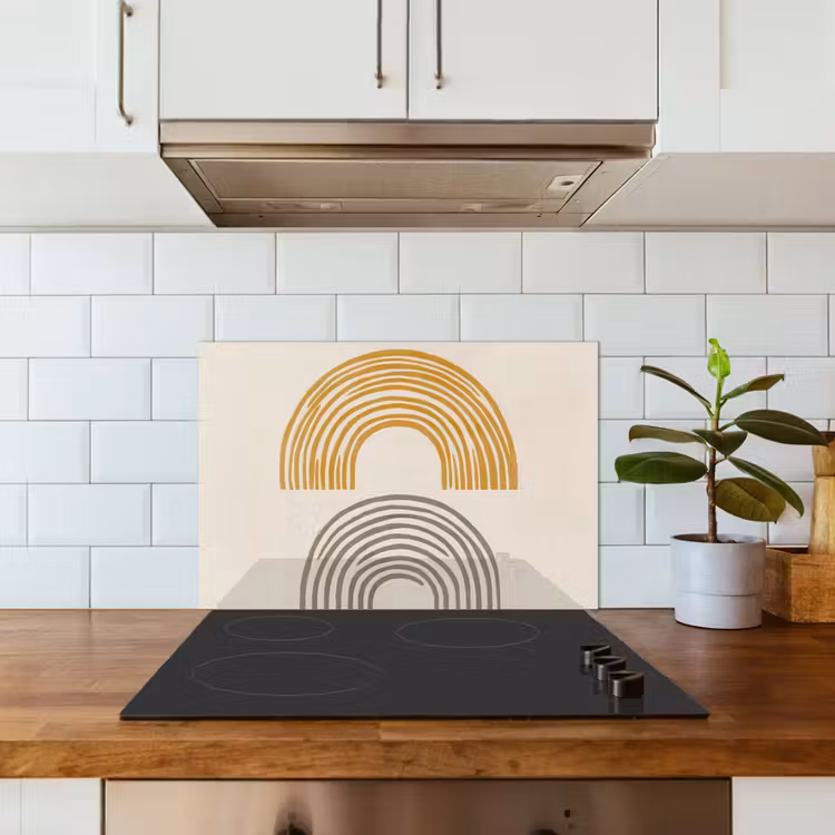Paraschizzi cucina - Archi - Linee - Arancione - Minimalista — 3