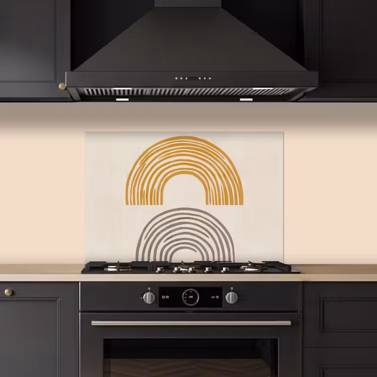 Paraschizzi cucina - Archi - Linee - Arancione - Minimalista — 5
