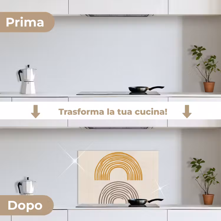Paraschizzi cucina - Archi - Linee - Arancione - Minimalista — 7