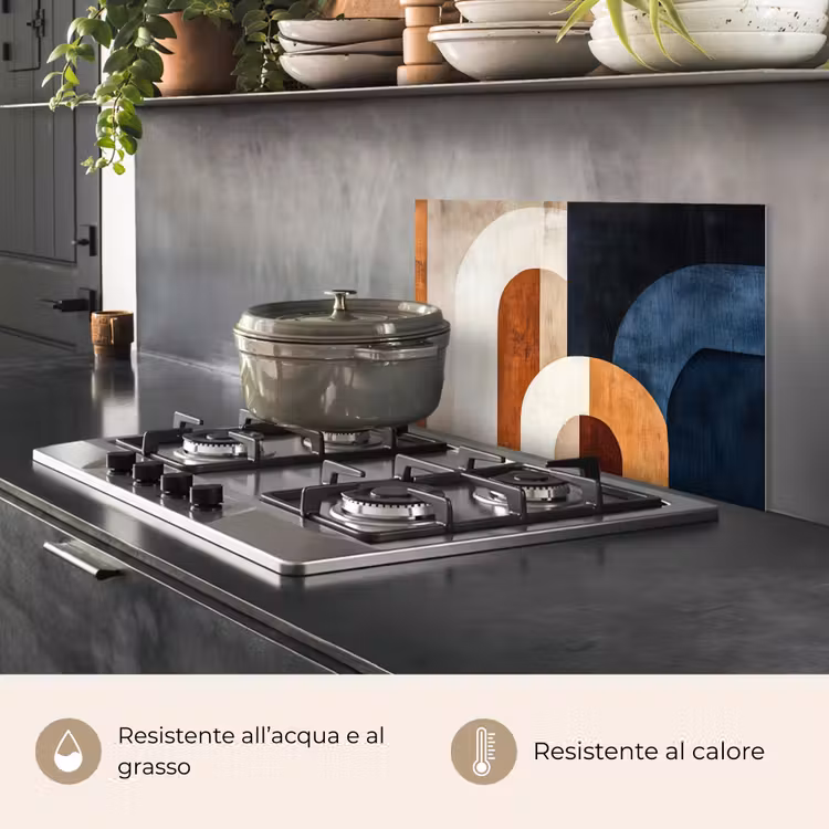 Paraschizzi cucina - Astratto - Forme - Blu scuro — 2