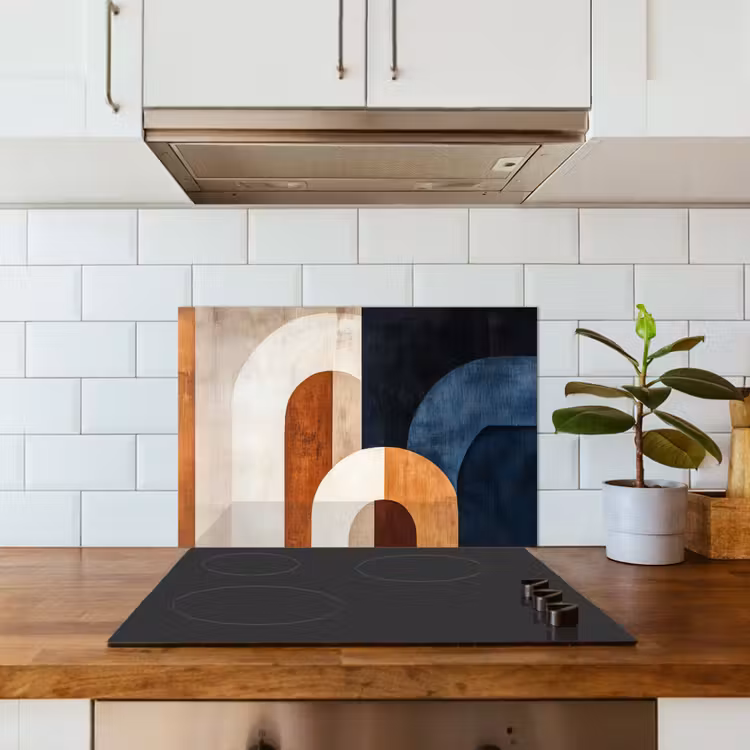 Paraschizzi cucina - Astratto - Forme - Blu scuro — 3