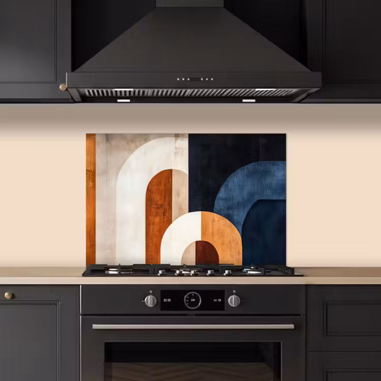 Paraschizzi cucina - Astratto - Forme - Blu scuro — 5