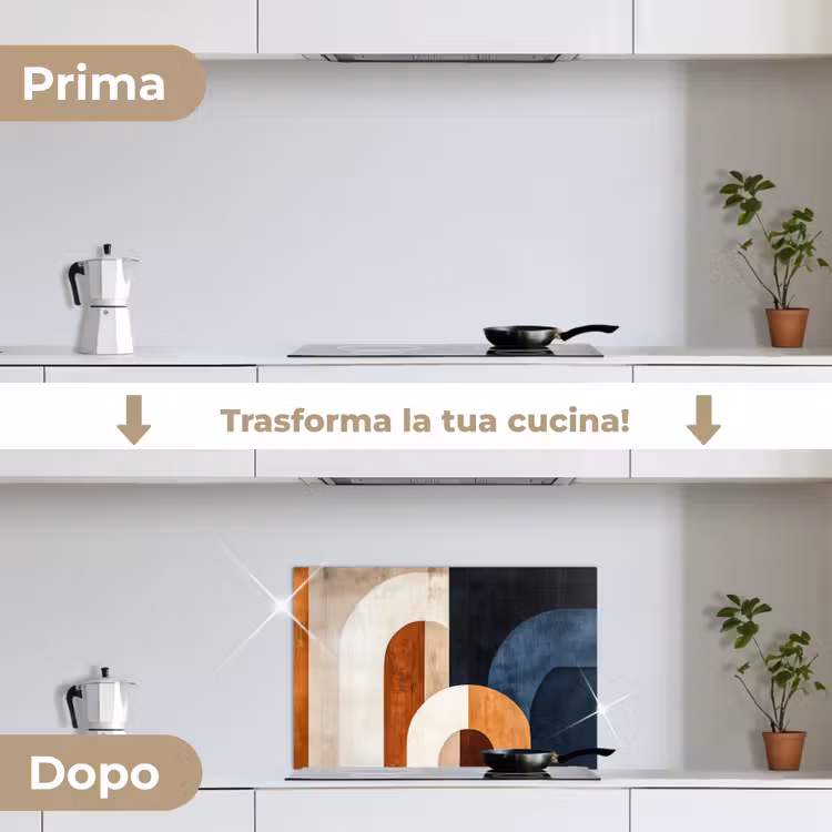 Paraschizzi cucina - Astratto - Forme - Blu scuro — 7