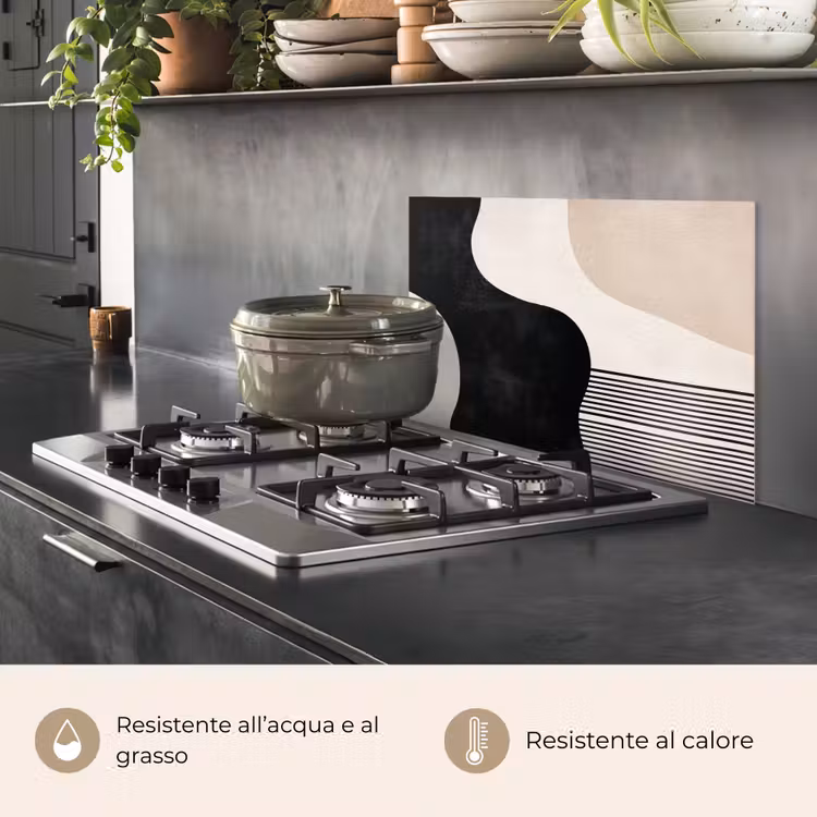 Paraschizzi cucina - Astratto - Giapponese - Beige - Moderno — 2