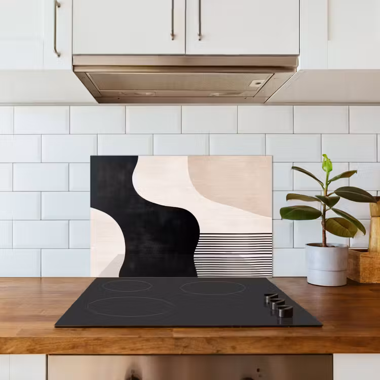 Paraschizzi cucina - Astratto - Giapponese - Beige - Moderno — 3