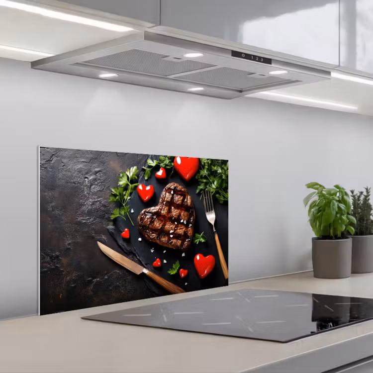 Paraschizzi cucina - Bistecca - Cuore - Posate — 1