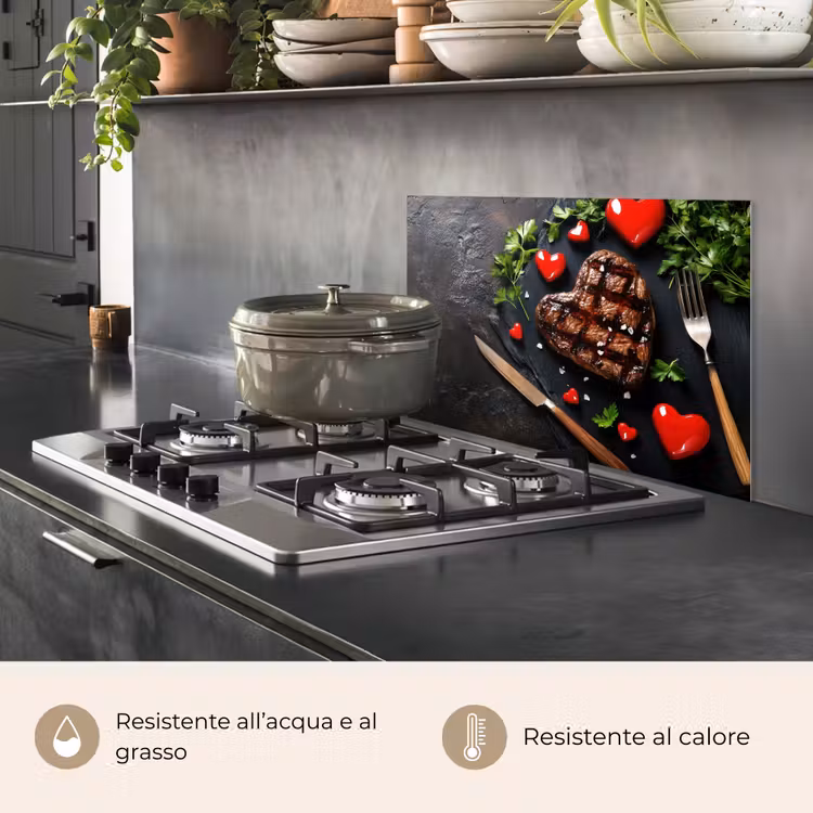 Paraschizzi cucina - Bistecca - Cuore - Posate — 2