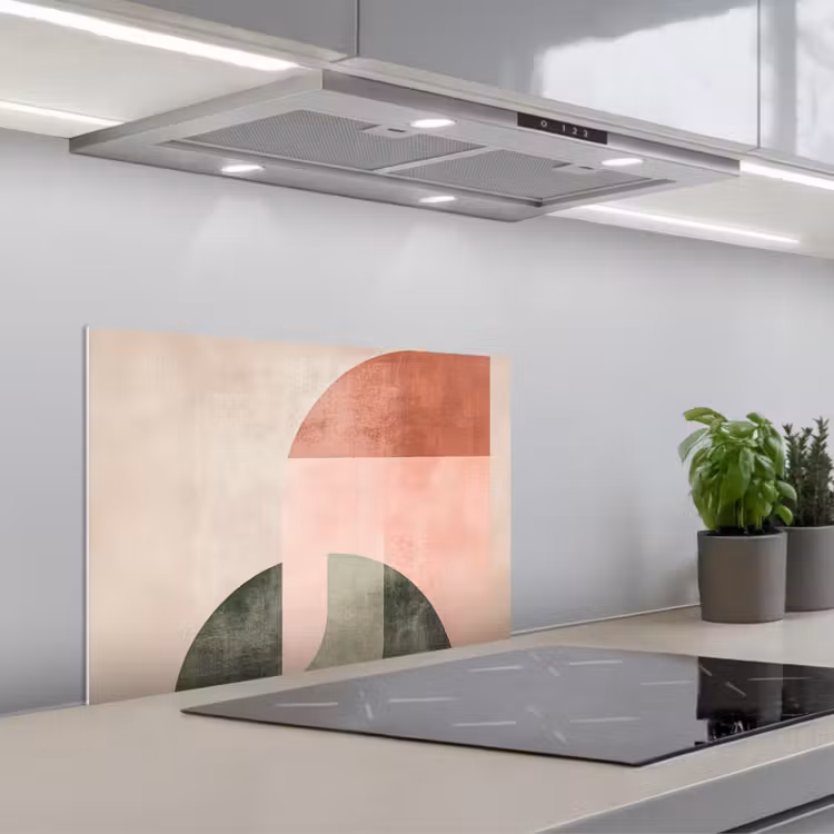 Paraschizzi cucina - Cerchio - Astratto - Rosa — 1