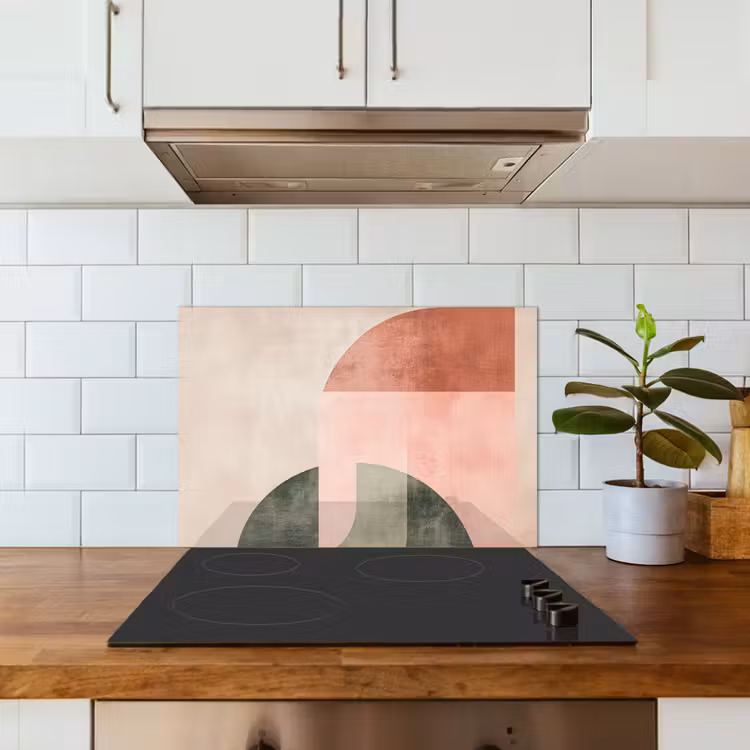 Paraschizzi cucina - Cerchio - Astratto - Rosa — 3
