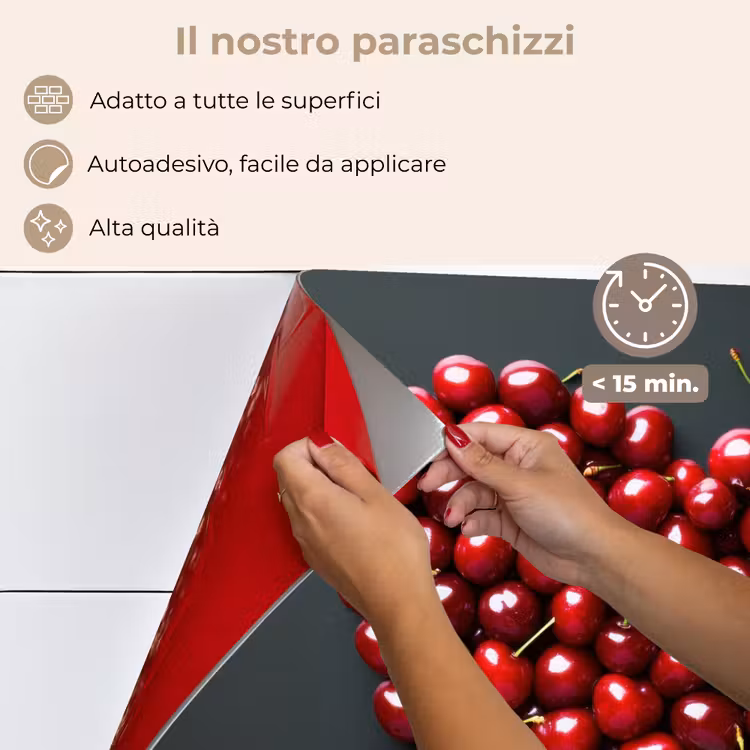 Paraschizzi cucina - Ciliegia - Cuore - Rosso - Nero — 4