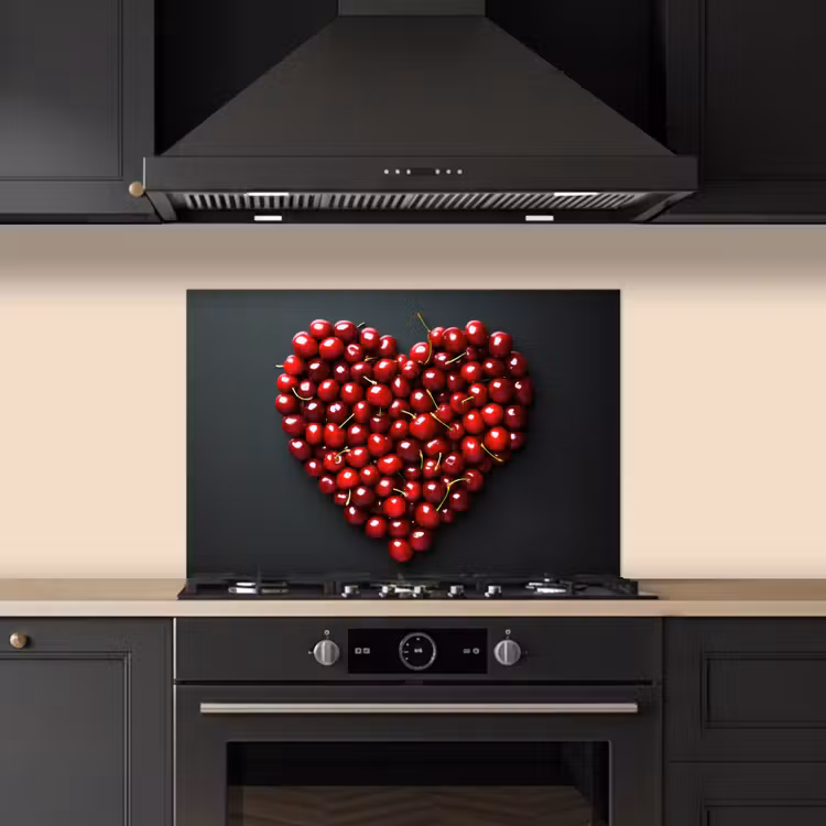 Paraschizzi cucina - Ciliegia - Cuore - Rosso - Nero — 5