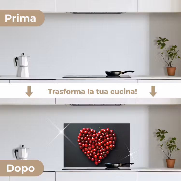 Paraschizzi cucina - Ciliegia - Cuore - Rosso - Nero — 7