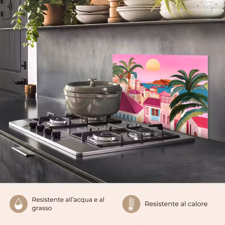 Paraschizzi cucina - Città - Rosa - Palme — 2