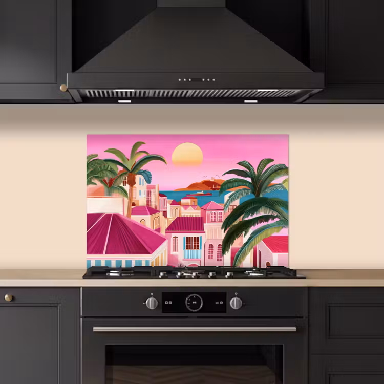 Paraschizzi cucina - Città - Rosa - Palme — 5
