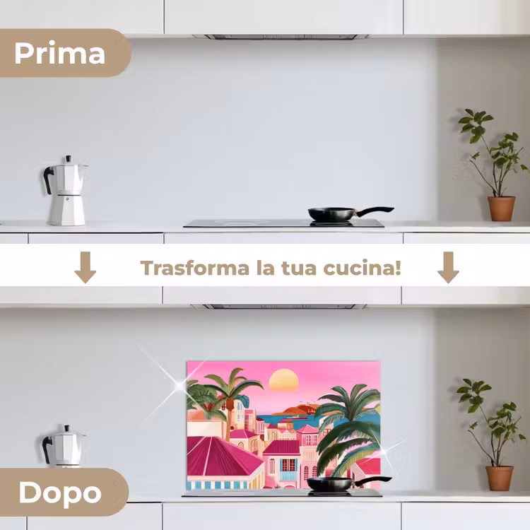 Paraschizzi cucina - Città - Rosa - Palme — 7