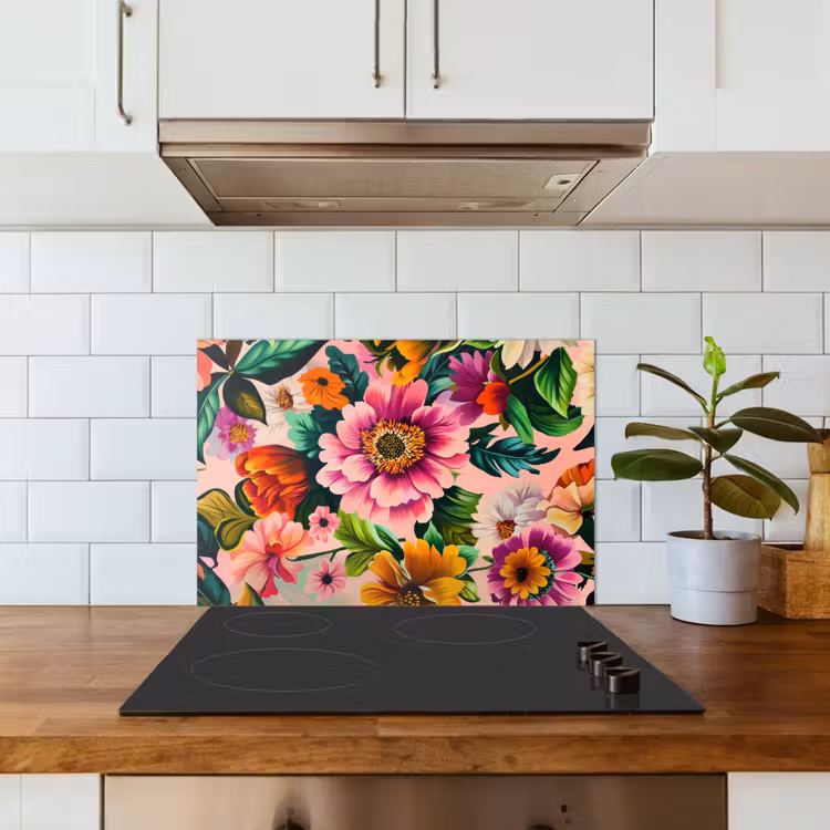 Paraschizzi cucina - Fiori - Colorati - Rosa — 3