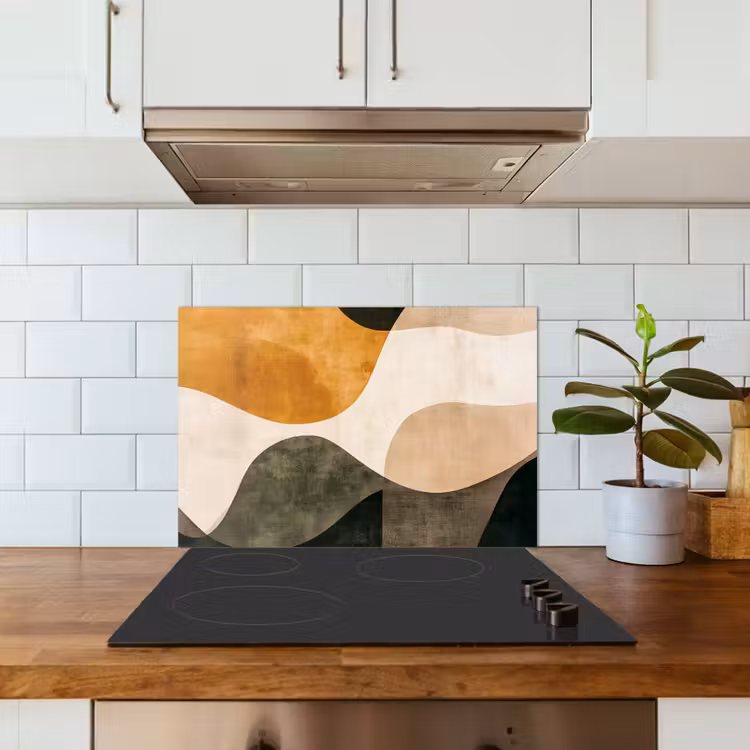 Paraschizzi cucina - Forme - Giallo ocra - Astratto — 3
