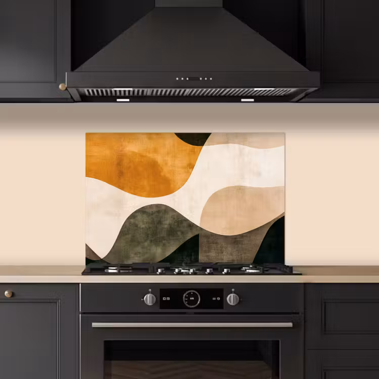 Paraschizzi cucina - Forme - Giallo ocra - Astratto — 5