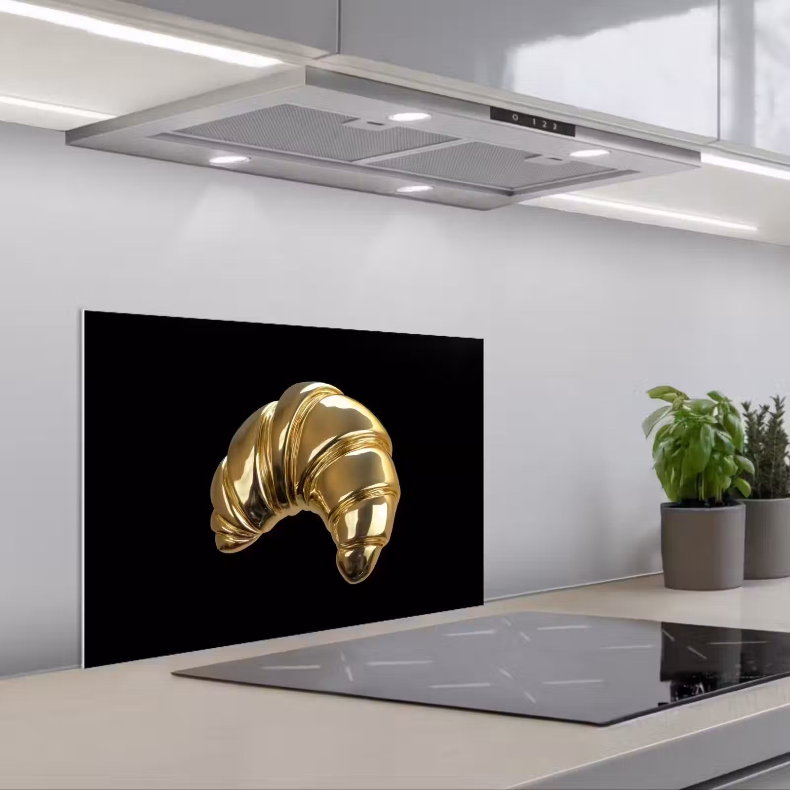 Paraschizzi cucina - Croissant - Pane - Oro - Nero — 1